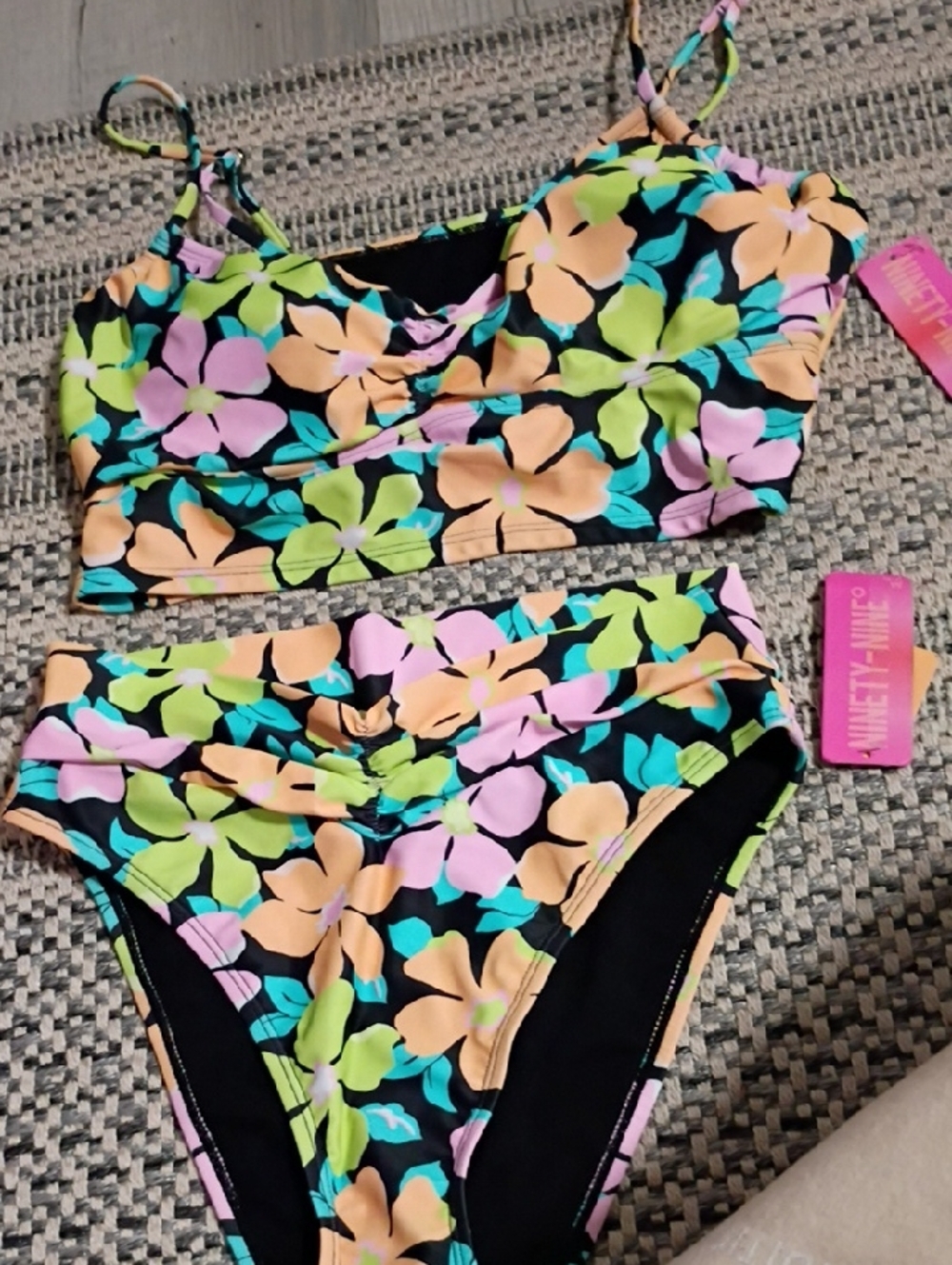 Floral High-Waist Bikini Set